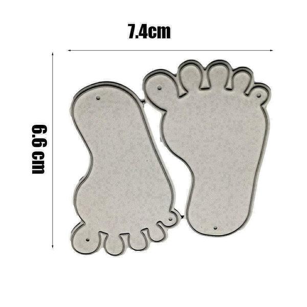 Baby Footprint Metal Cutting Dies Stencil Scrapbooking Album Embossing J6D9 Q0Y2