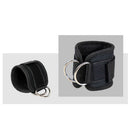 Cable Ankle Straps Leg Exercises D-Ring Foot Support Ankle Cuffs (Black) Newly