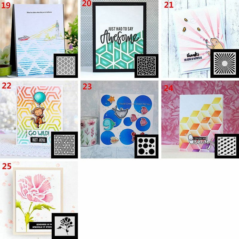 DIY Drawing Paper Cards Making Embossing Template Layering Stencil Scrapbooking