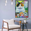 5D DIY Diamond Painting Cats Animal Full Round Picture Crafts Home Decor