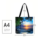Scenery Printed Shoulder Shopping Bag Casual Large Tote Handbag (40*40cm)