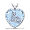 White Crystal Cat Pattern Pendant Women's Necklace Heart Shaped Jewelry