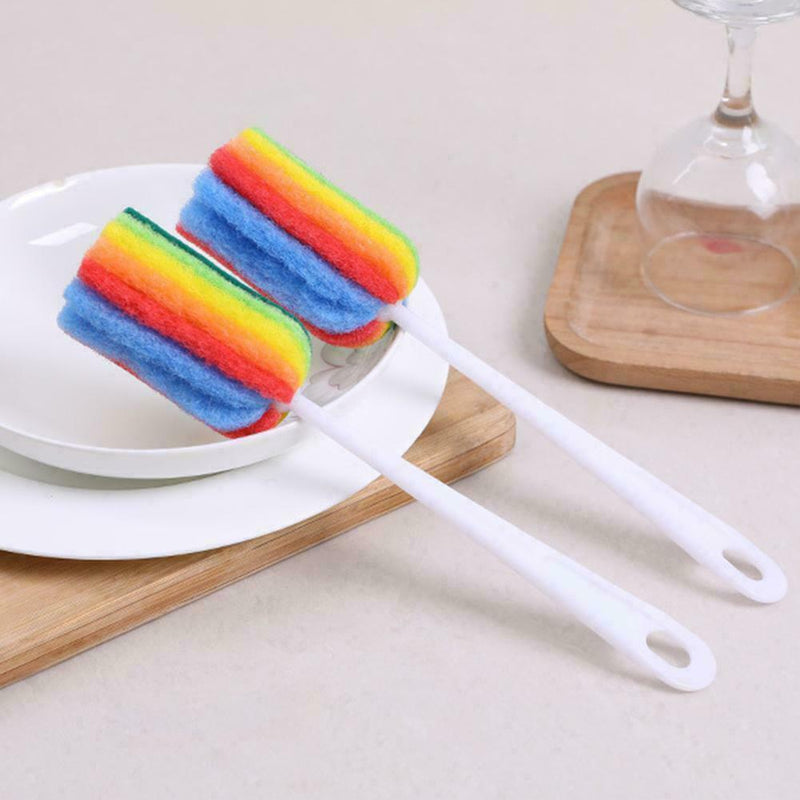 Detachable Water Bottle Cup Mug Glass Washing Sponge P0H4 T9M9 Rainb Brush F0Z5