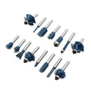 1/4 inch Handle Woodworking Milling Cutters Bit Edge Engraving Tool (15pcs)