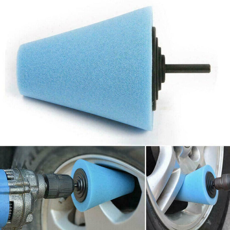 Car Wheel Hub Polish Buffing Shank Polishing Tool Foam Shape Pad Sponge Y6P5