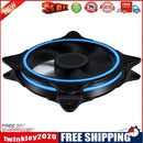 120mm PC Case Fan Halo Triple-Ring Chassis Cooling Fan for Desktop (Blue)