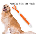 Three Sided Pet Toothbrush Dog Soft Brush Bad Breath Tartar Tool (Orange)