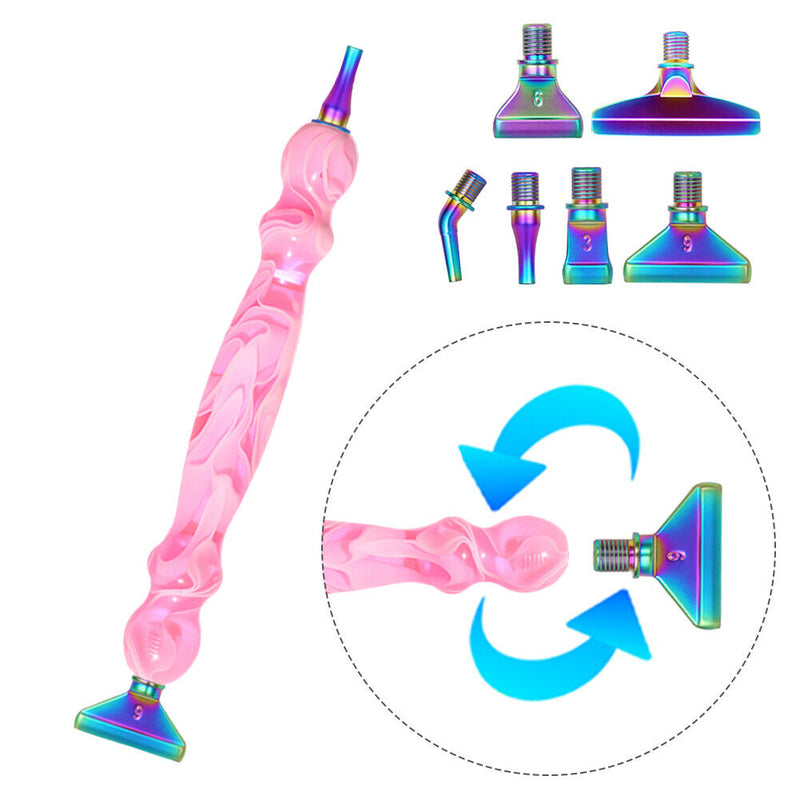 Diamond Painting Metal Point Drill Pen Kits DIY Art Crafts (Pink Pen 13pcs)