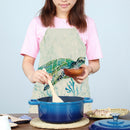 Linen Sea Turtle Print Kitchen Aprons Bibs for Women Men Household Cooking