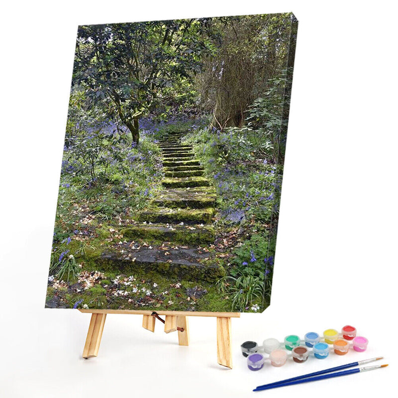 Forest Path Drawing Frameless DIY Oil Paint by Numbers Canvas Home Decor Newly