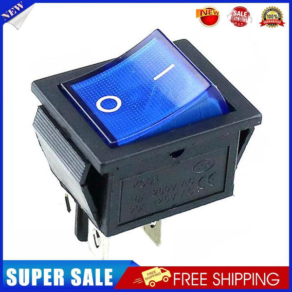 Rocker Switch Power Switch 2-Level 4 Pins with Light 10A AC125-250V (Blue)