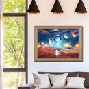 Planet Girl Oil Paint By Numbers DIY Handpainted on Canvas Wall Art Picture