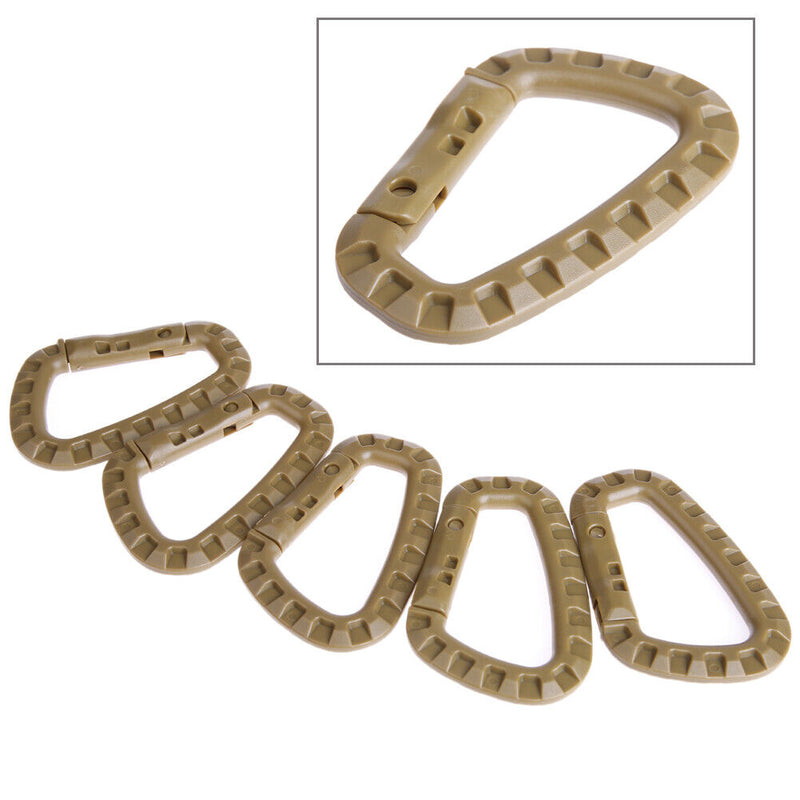 5 Pcs Plastic Carabiner D-Ring Key Chain Clip Hook Camping Buckle Accessories