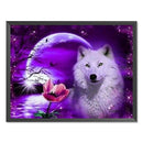 11CT Animal White Fox Full Cross Stitch Stamped Embroidery Kit Needlework Gif