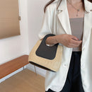 Straw Basket Handbags Summer Woven Leather Beach Shopping Shoulder Tote Bags