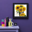 5D DIY Diamond Painting Kits Full Round Drill Sunflower Bouquet Mosaic