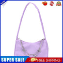 Retro Women Pure Color Butterfly Chain Underarm Bag Hobos Handbag (Purple)