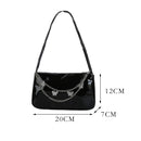 Fashion Women Casual Butterfly Chain PU Solid Color Small Shoulder Underarm Bags