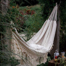 Camping Pure Double Hammock Outdoor Backyard Canvas Tassel Sleeping Swing Bed