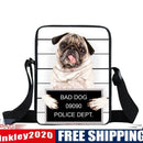 Polyester Zipped Messenger Bag - Bad Dog Puppy 17X23CM
