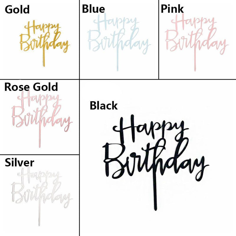 Decoration Gifts Acrylic Decor Cake Topper Party Supplies Happy Birthday