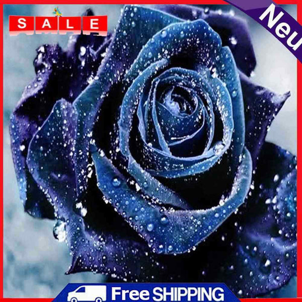 5D Full Drill Diamond Painting DIY Purple Rose Rhinestone Picture Decor Poster