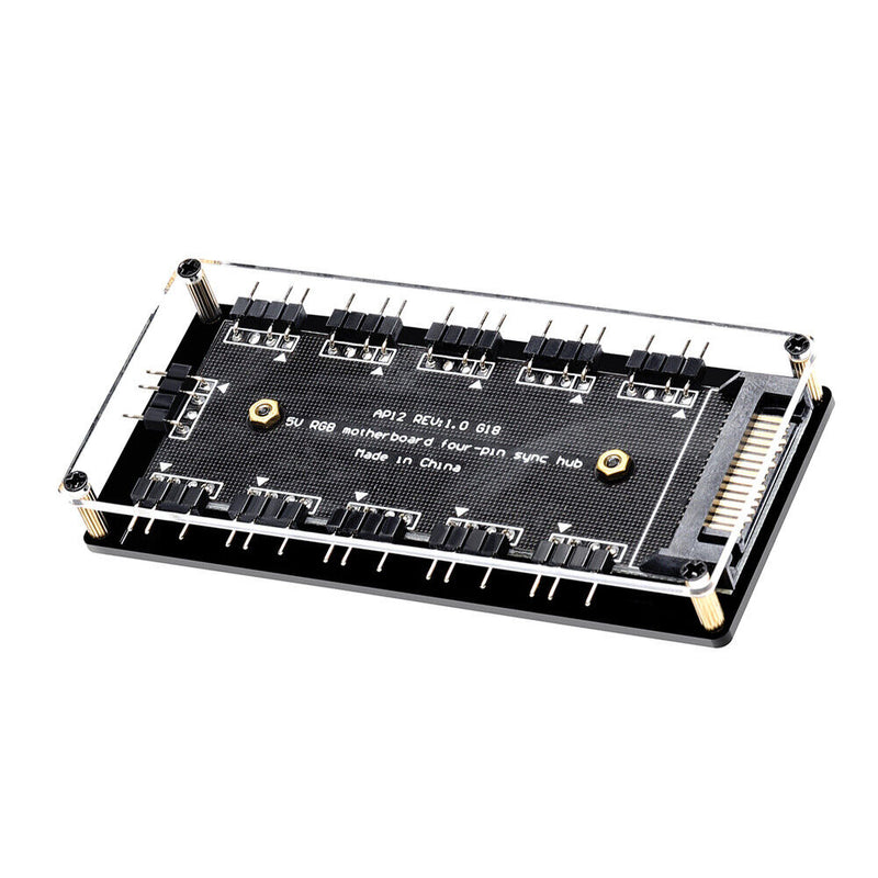 10-Port RGB Fan HUB SATA Power 5V 3PIN ARGB Extension Splitter for Gigabyte MSI