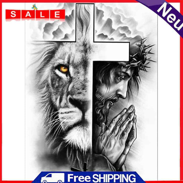 5D DIY Full Drill Round Shape Two-faced Cross Rhinestone Diamond Drawing Kit