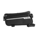 Waterproof Bicycle Front Tube Bag 6in Phone Touch Screen Saddle Bag (Black)