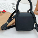 Children PU Mini Messenger Bag Lady Casual Flap Crossbody Bag (Black)