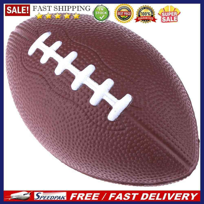Mini Soft PU Foam Material Brown Anti-stress Rugby Soccer Squeeze Ball