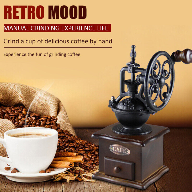 Retro Manual Coffee Grinder Hand Handmade Adjustable Coffee Bean Grind Mill