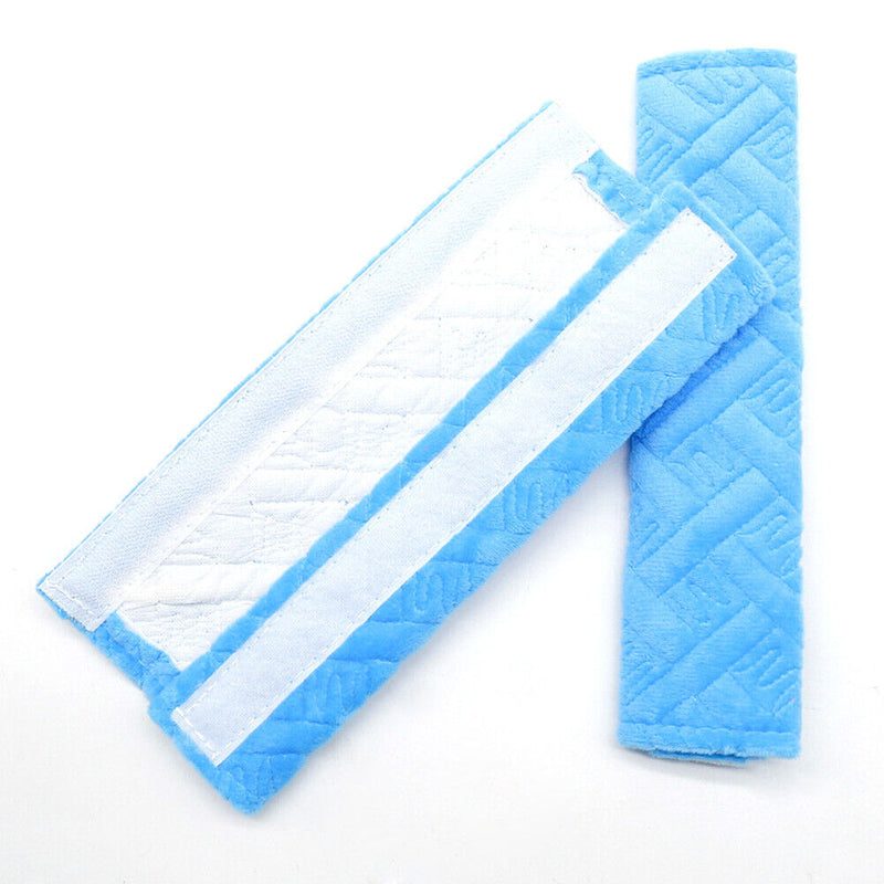 2pcs Car Seat Belt Cover Non Slip Fluffy Safety Belt Shoulder Pad (Blue) Newly