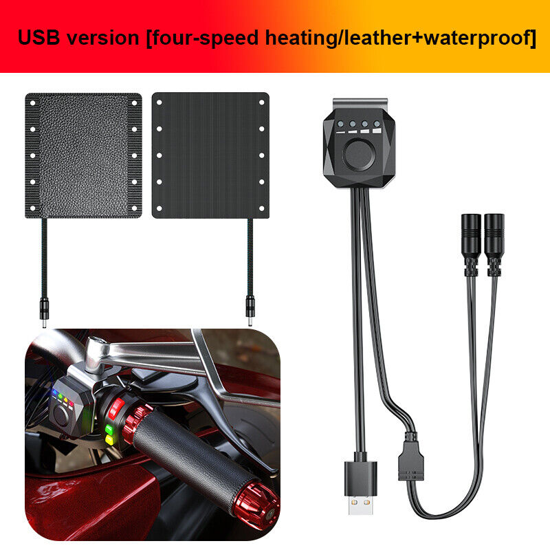 USB Motorcycle Heated Hand Grips Kits Handlebar Handle Heater Hand Warmer C