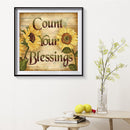 Full Cross Stitch Letters Sunflower DIY Embroidery Cotton Thread Home Decor Art