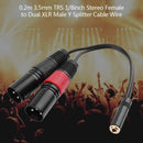 0.2m 3.5mm TRS 1/8"" Stereo Female to Dual XLR Male Y Splitter Cable