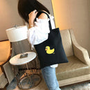 Cute Print Women Canvas Shoulder Bag Girls Zipper Shop Casual Handbag/Duck