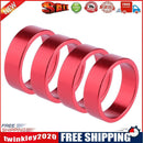 4pcs Aluminum Alloy Handlebar Headset Washer Bike Front Fork Spacer (Red)
