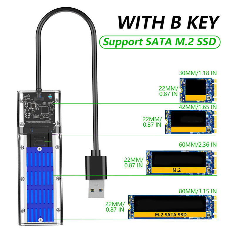 M2 SSD Case M.2 to USB 3.0 NGFF SATA B Key Mobile Hard Drive Disk Enclosure Box