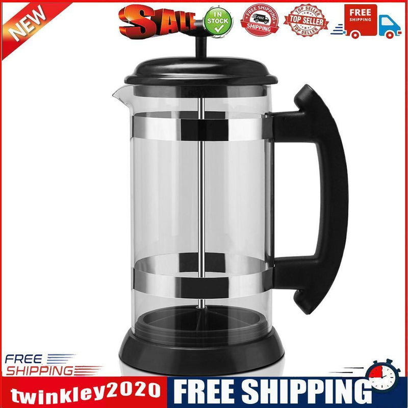 Press Coffee Brewer French Filter Manual Coffee Maker Kettle Glass Teapot