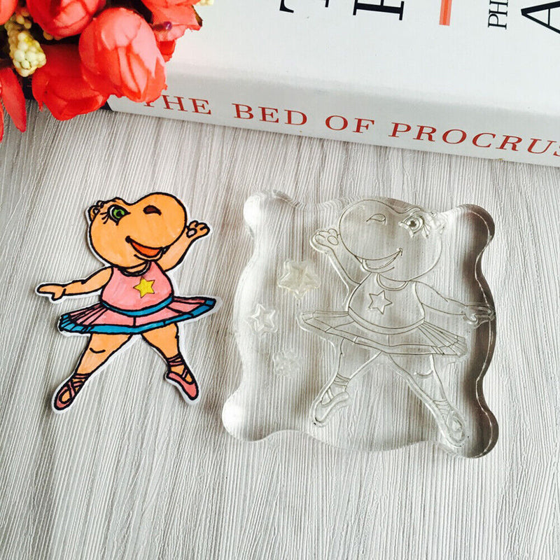 DIY Transparent Seal Little Hippo Stamp Scrapbooking Decor with Cutting Die-1901