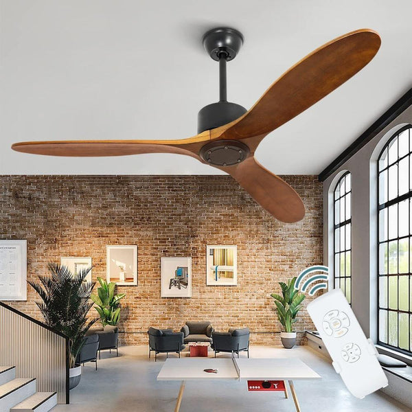 with Remote Control Wood Ceiling Fan 42'' Modern Ceiling Fan No Light Outdoor