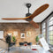 with Remote Control Wood Ceiling Fan 42'' Modern Ceiling Fan No Light Outdoor