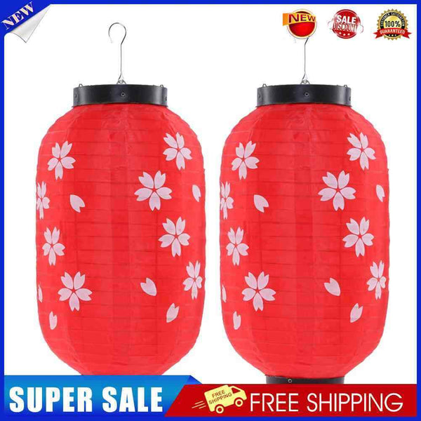 2pcs Lantern Cloth Festival Lanterns Waterproof for Shop Hotel Decor (Red)