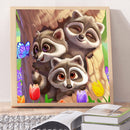 DIY Diamond Painting Cute Raccoon Full Square Diamond Mosaic Wall