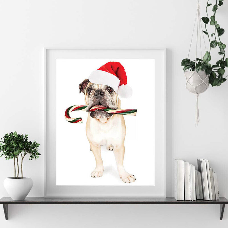 Christmas Puppy Oil Paint By Numbers DIY Coloring Picture for Adults Children