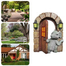 Dinosaur Climbing Windows Sculpture Garden Dragon Opening Door Statue (B) Newly