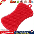 Silicone Dish Washing Brush Pot Pan Kitchen Cleaner Sponge Scrubber (Red) Newly