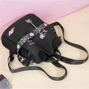 Oxford Backpack Flower Embroidery School Bags Women Travel Anti-theft Rucksack
