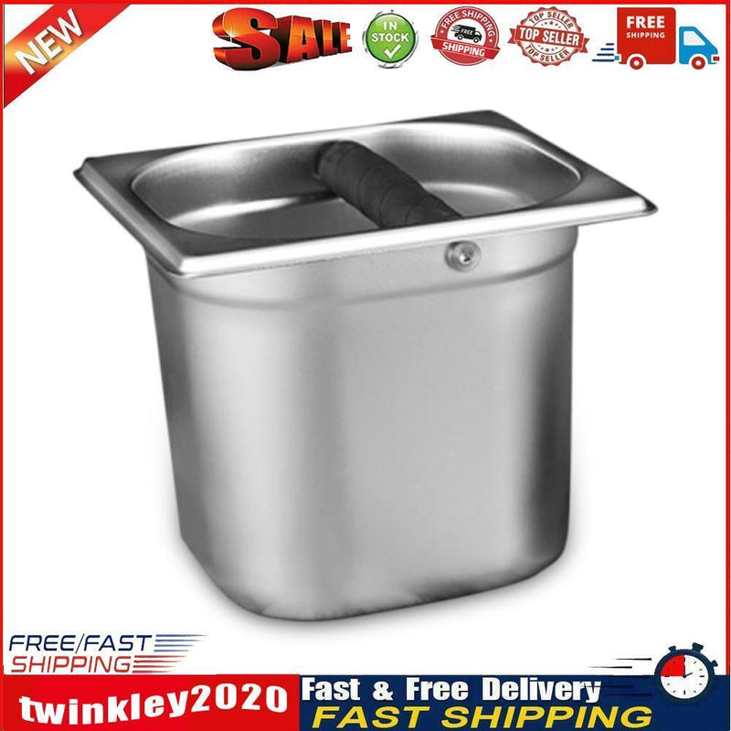 Stainless Steel Coffee Residue Knock Box Coffee Grounds Grind Bucket (B L) Newly